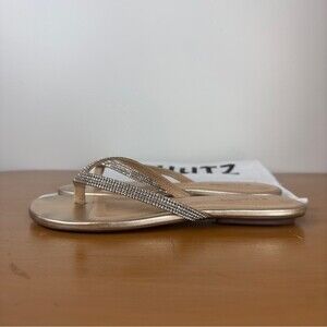 Schutz Women’s Rhinestone Flat Thong Sandals - Size 6.5M